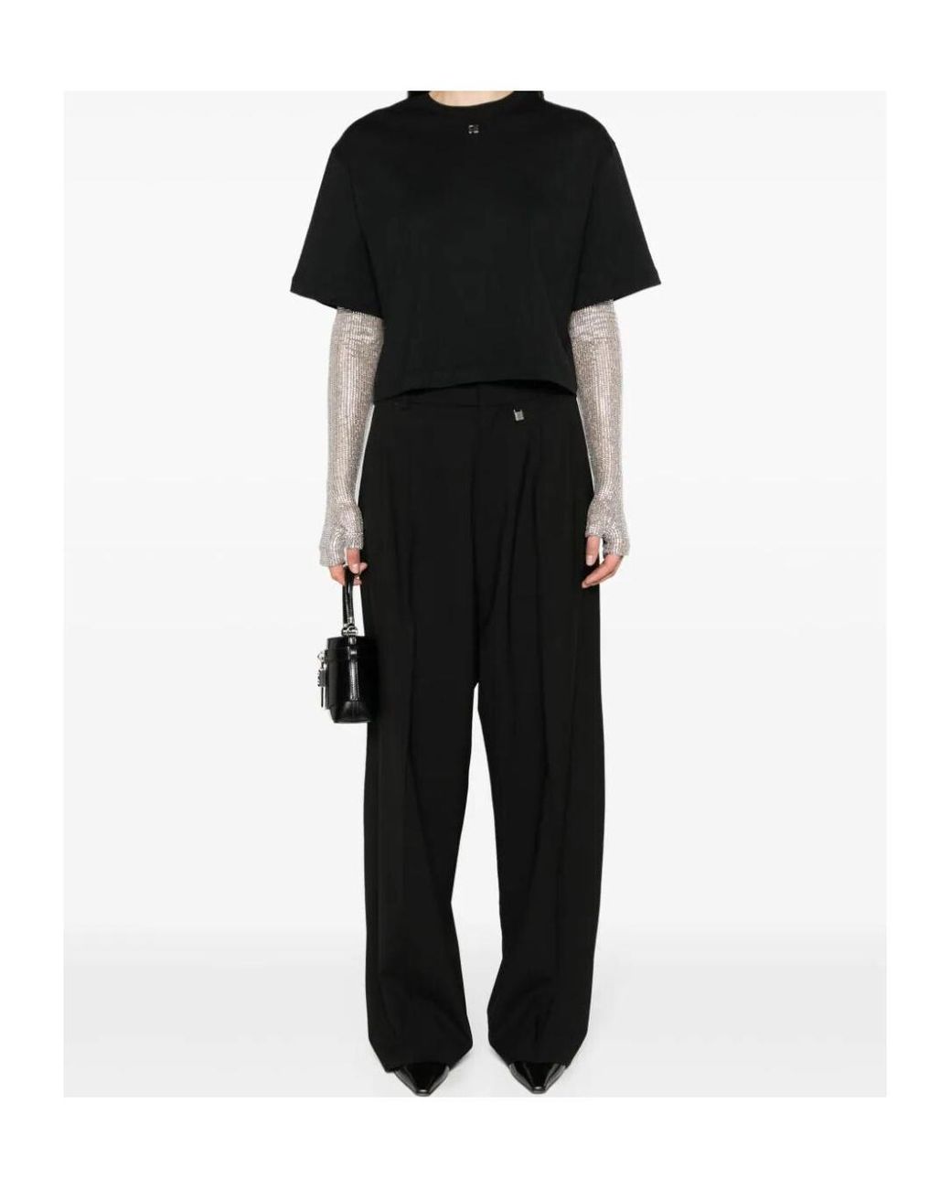 GIUSEPPE DI MORABITO Black Wide Leg Pants