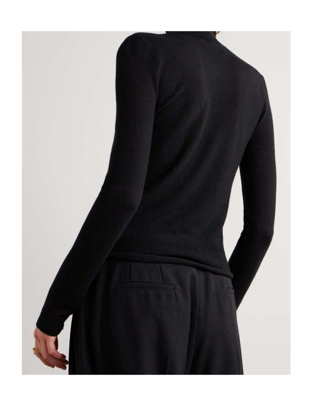 Lisa Yang Black Lory Slim Turtleneck Knitted Sweater