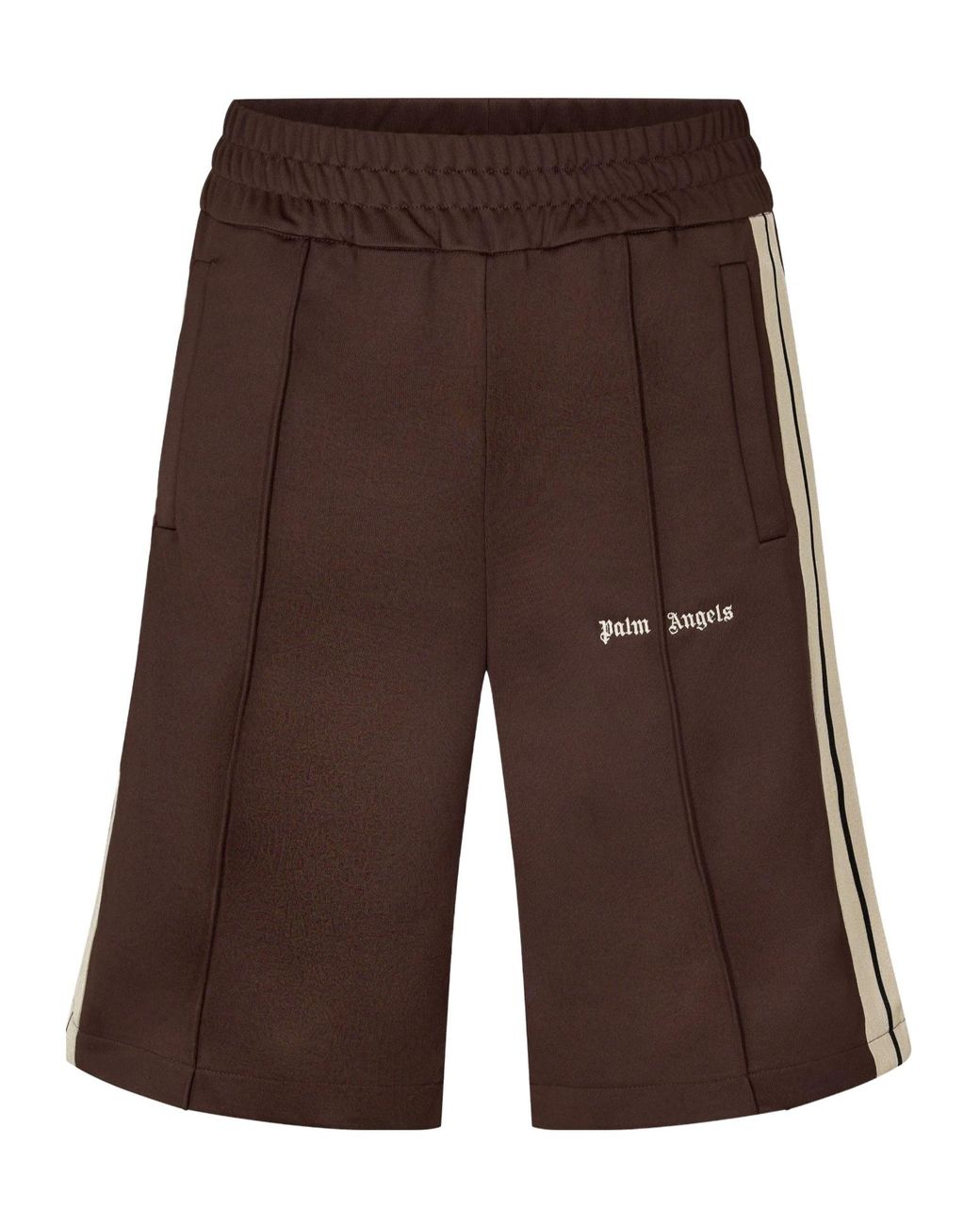 Palm Angels Brown Woven Tracksuit Shorts for men