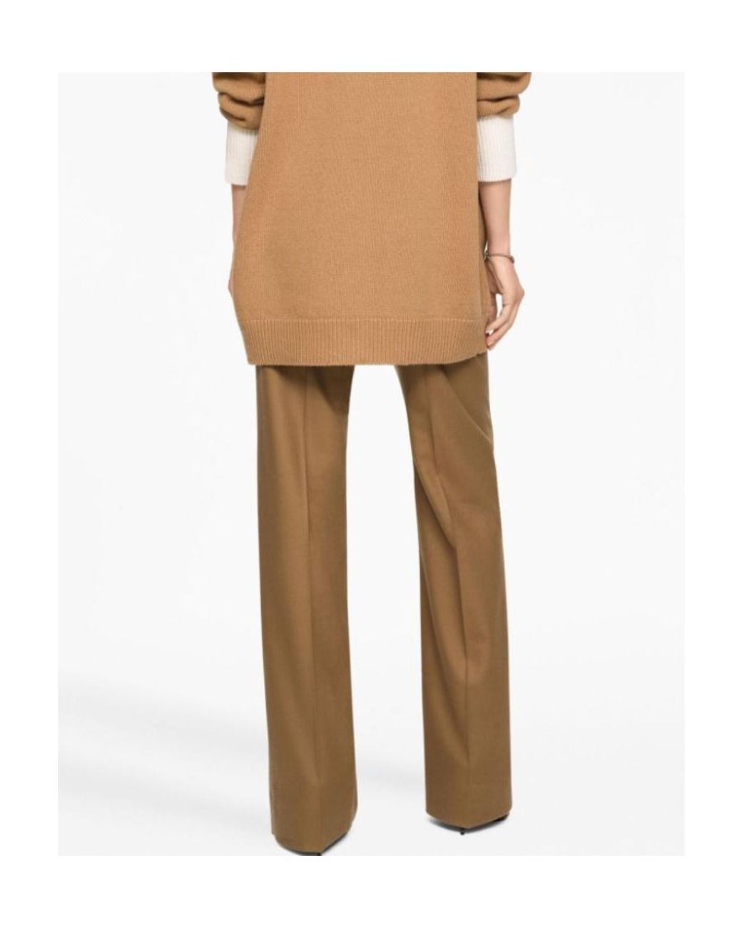 Dolce & Gabbana Brown Logo Plaque Straight-Leg Trousers