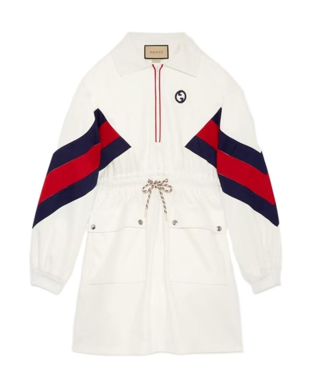 Gucci White Technical Jersey Polo Dress