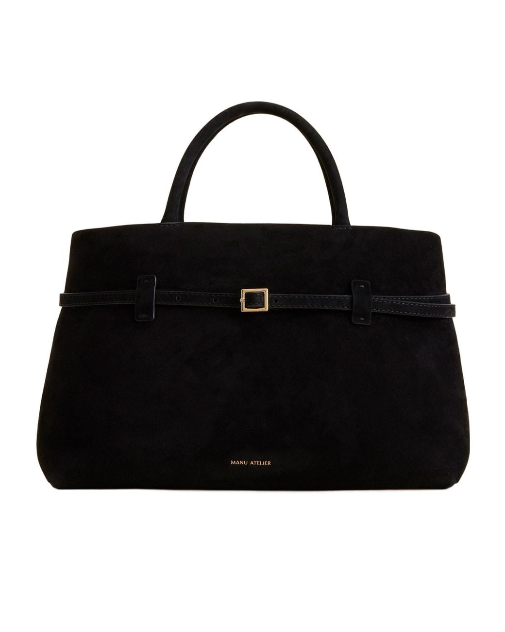 MANU Atelier Black Buckle Detailed Top Handle Bag