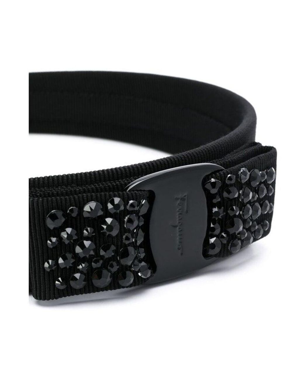 Ferragamo Black Ferragamo Bow-Embellished Headband