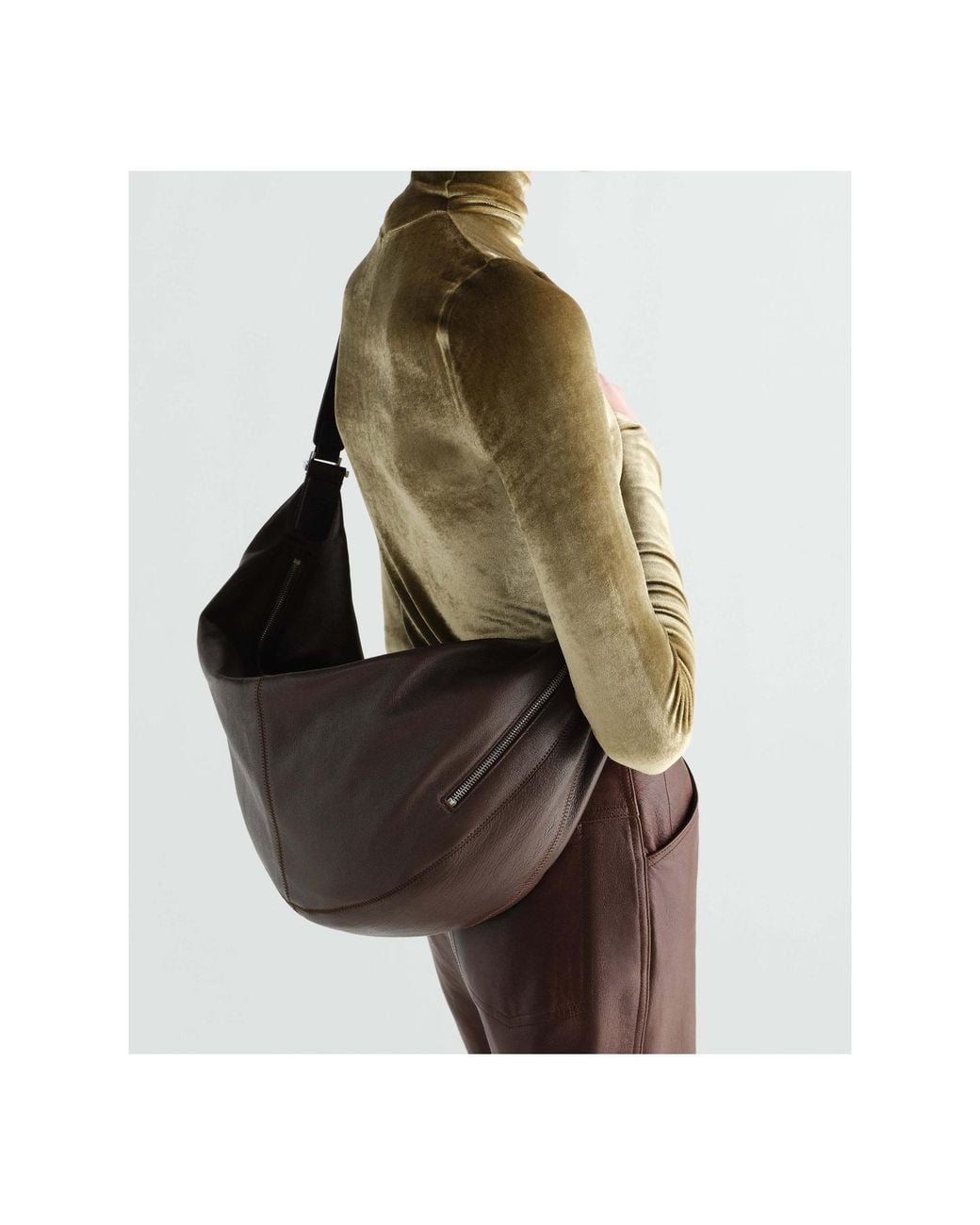 Lemaire Brown Quiver Clip Bag for men
