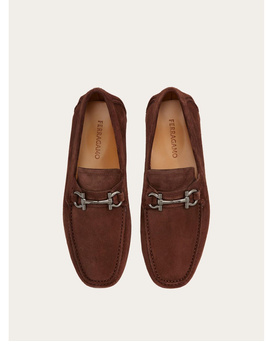 Ferragamo Brown Round-Headed Love Shoes for men