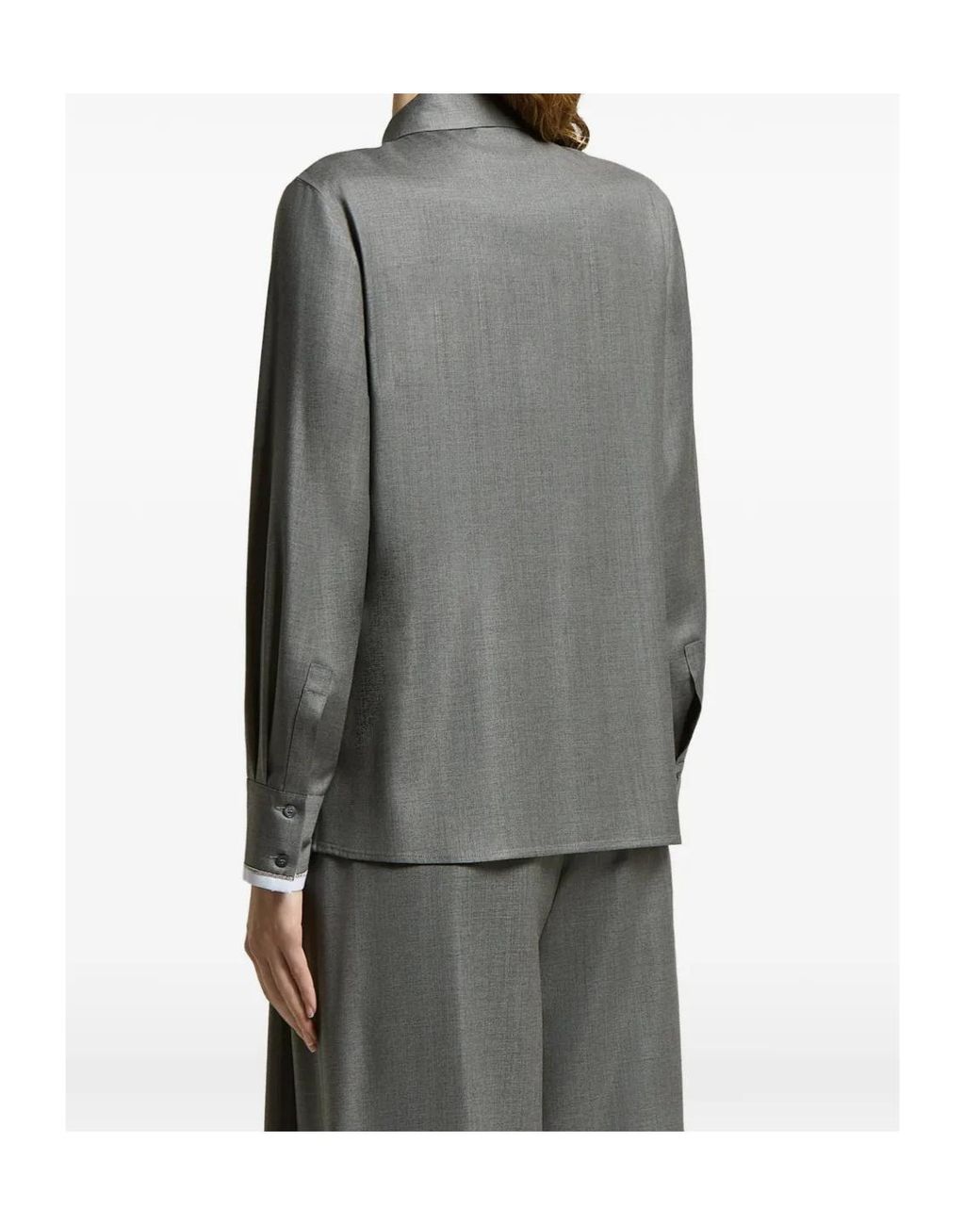 Peserico Gray Long-Sleeved Shirt
