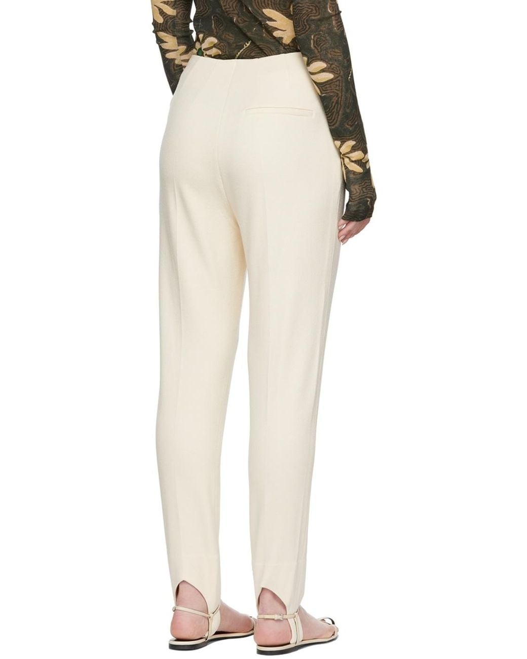 Nanushka Natural High-Waisted Casual Pants