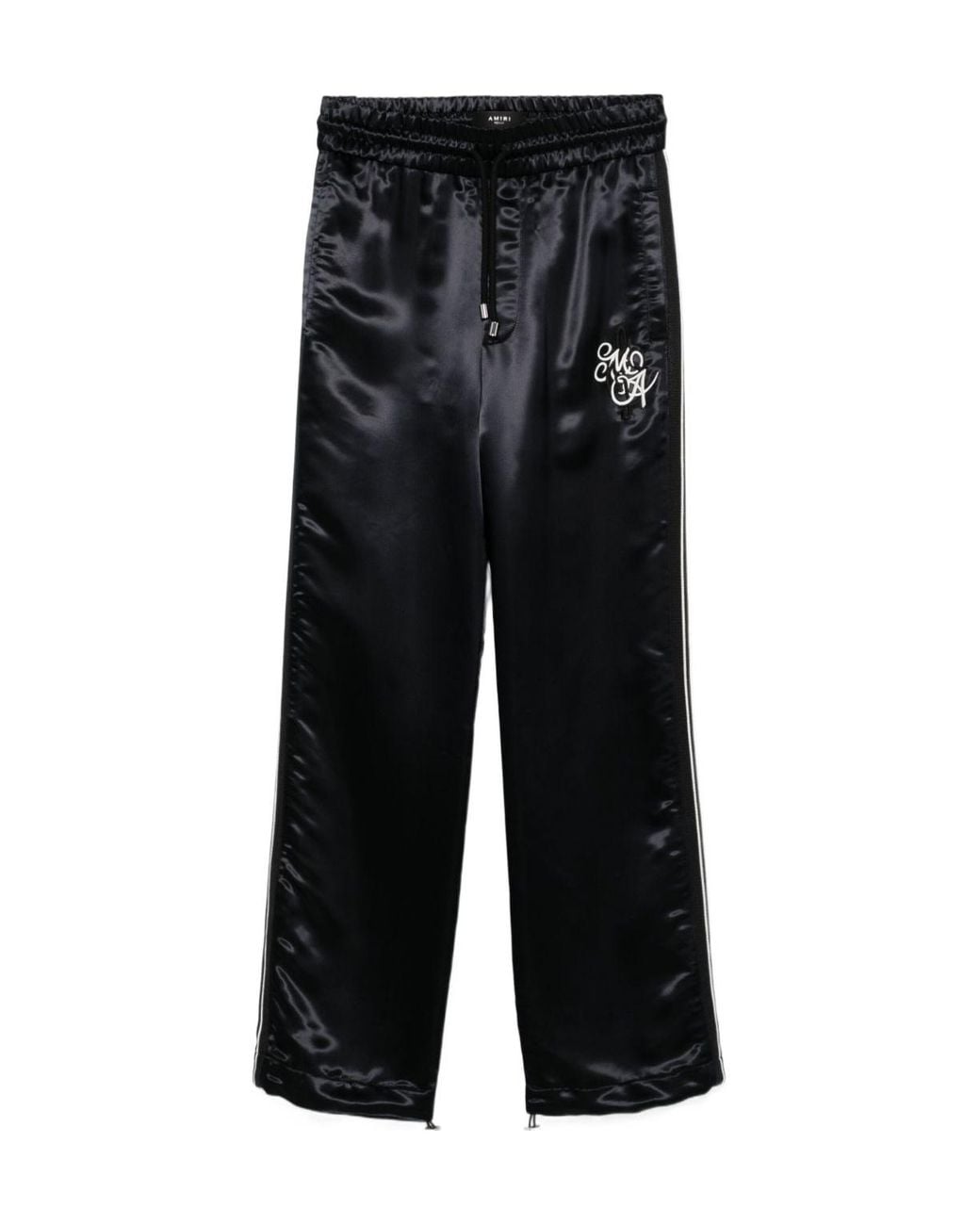 Amiri Black Ma Music Note Drawstring Track Trousers for men