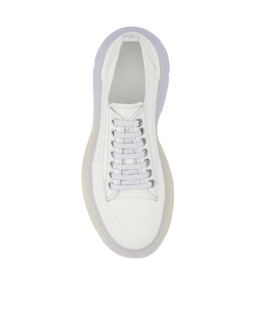 McQueen White Chalk Canvas Tread Slick Sneakers