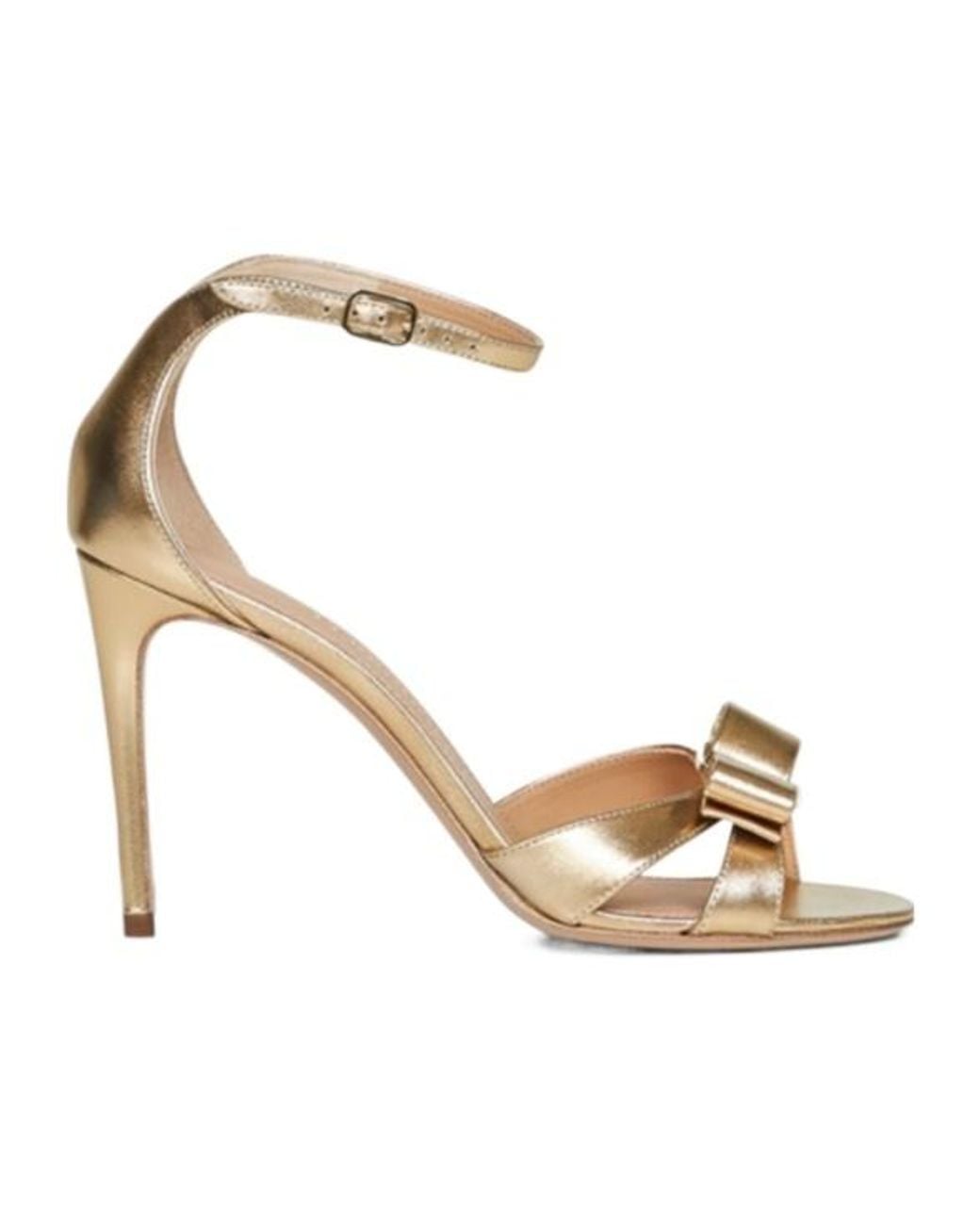 Ferragamo Metallic Vara Bow Sandal