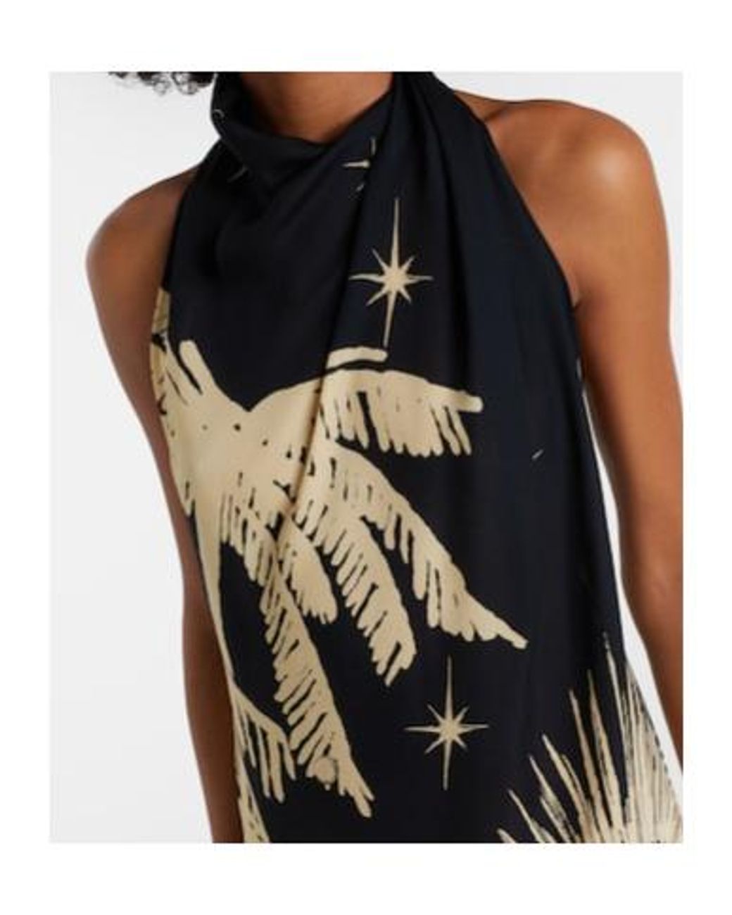 Johanna Ortiz Black Musical Flower Floral Silk Maxi Dress