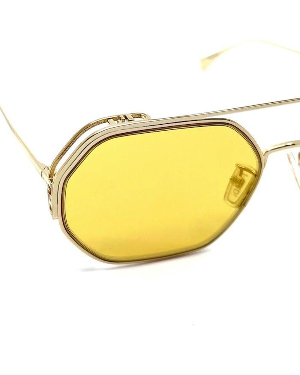 Fendi Metallic Eyewear Geometric Frame Sunglasses