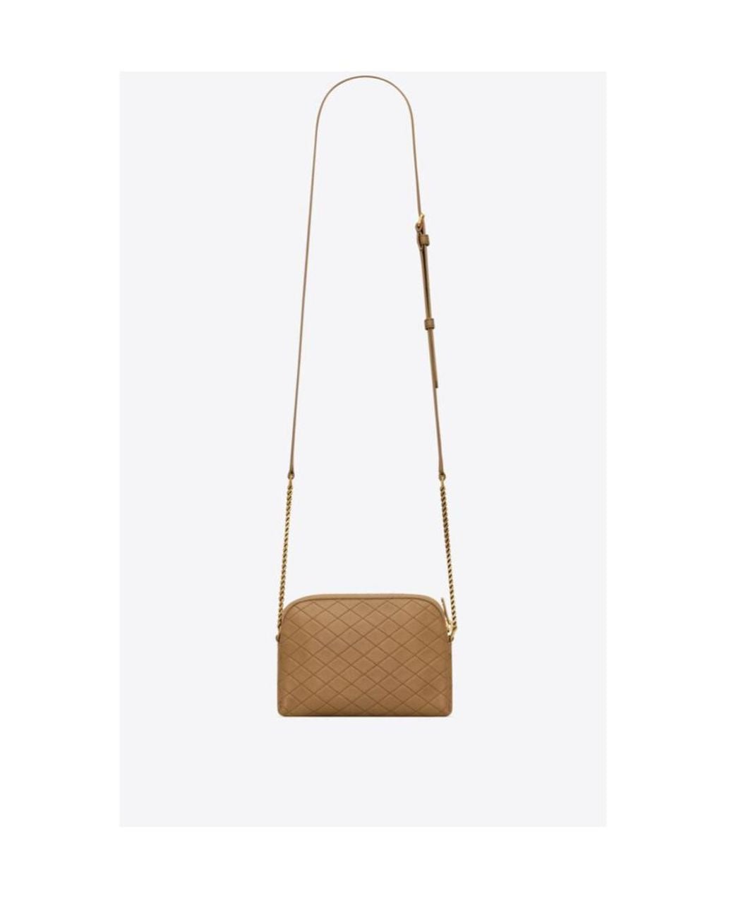 Saint Laurent White Gaby Quilted Chain Pouch