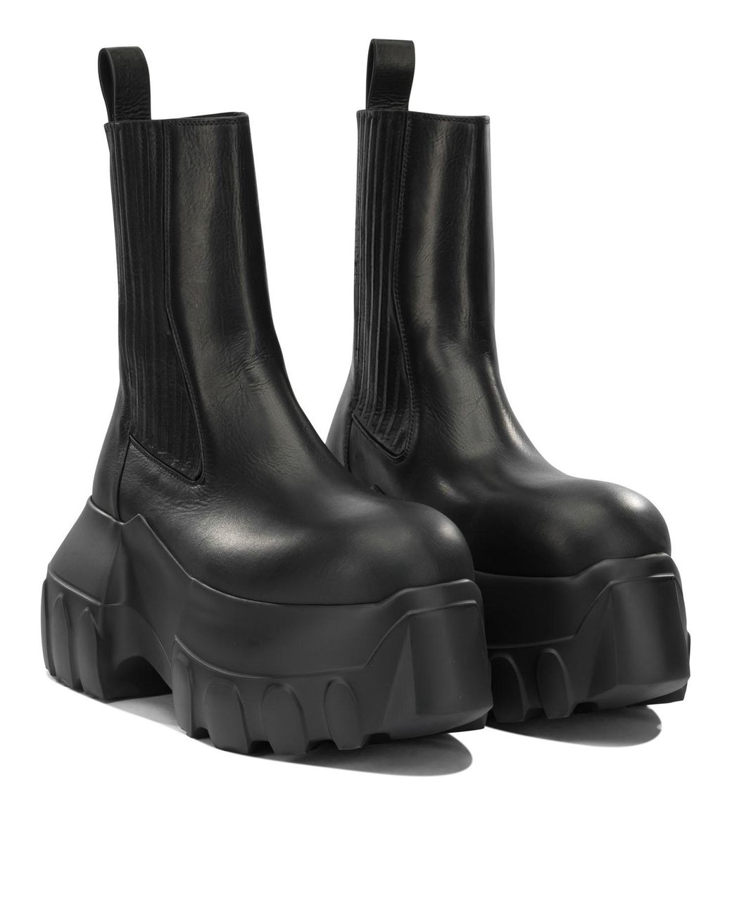 Rick Owens Black Platform Pull On Boots