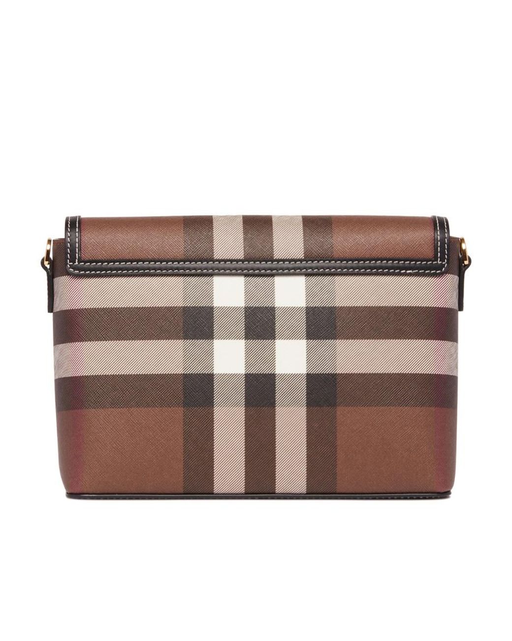 Burberry Brown Vintage Check Foldover-Top Shoulder Bag
