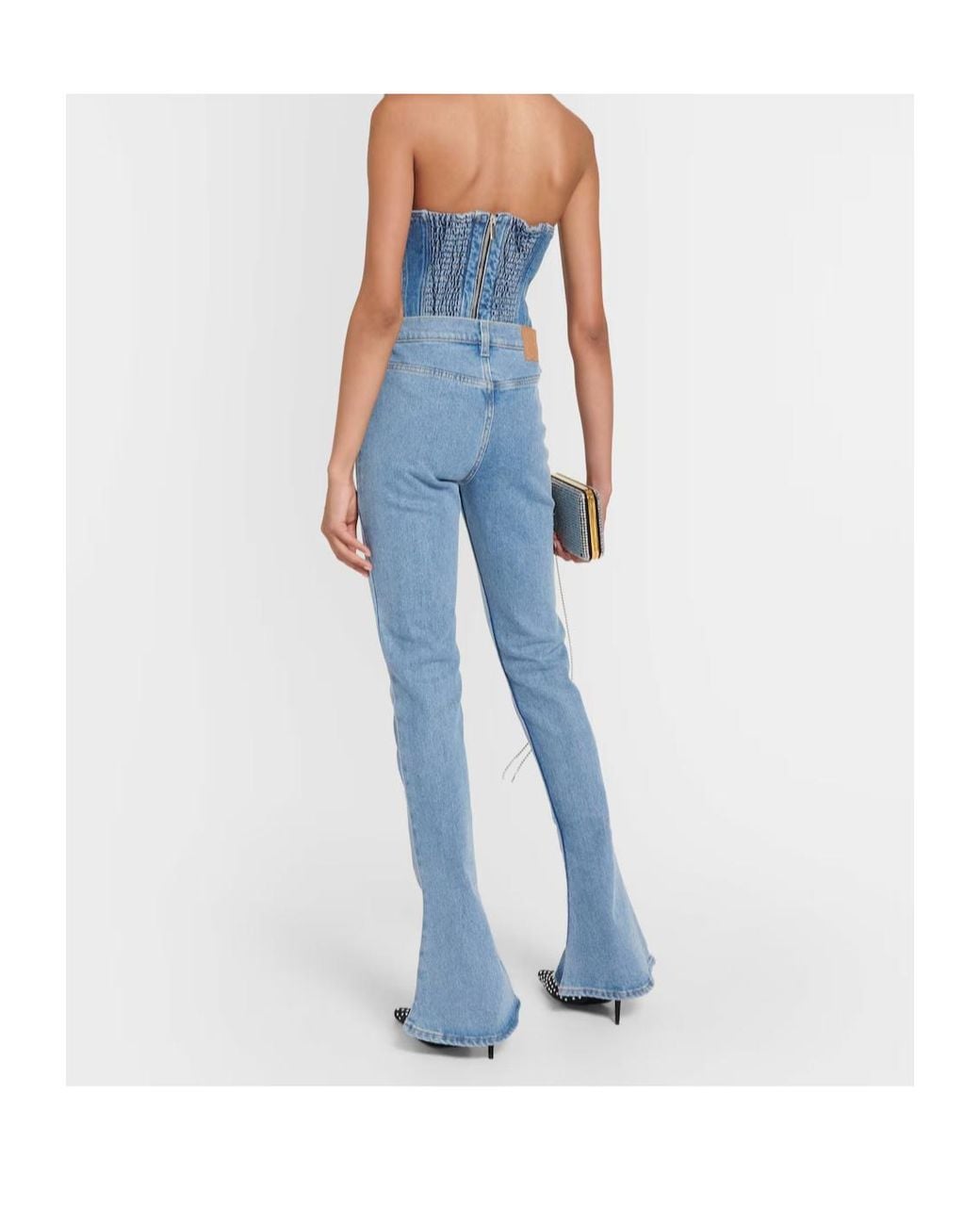 Magda Butrym Blue Slim-Fit Flared Jeans