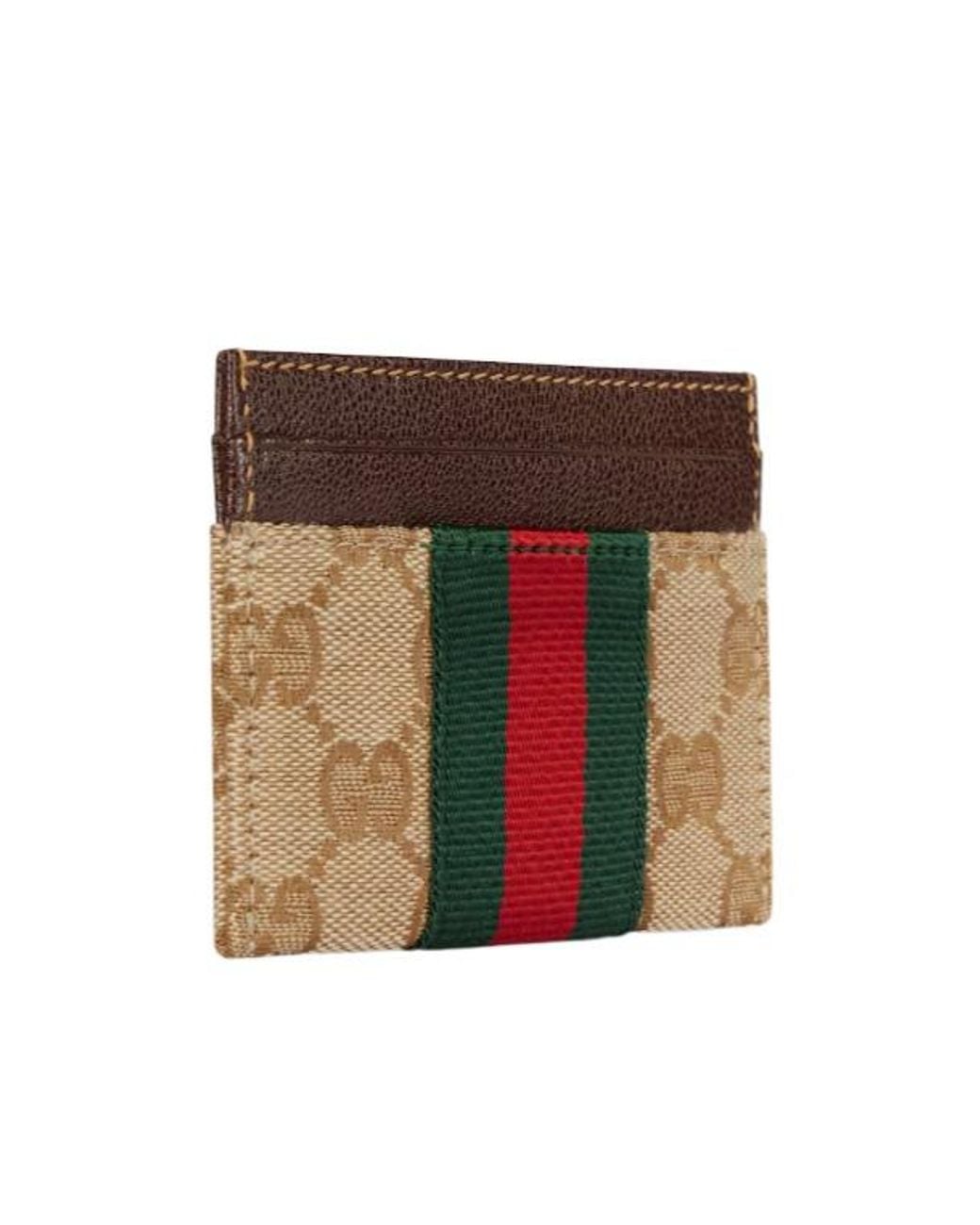 Gucci Multicolor Gg Web Card Holder Wallet for men
