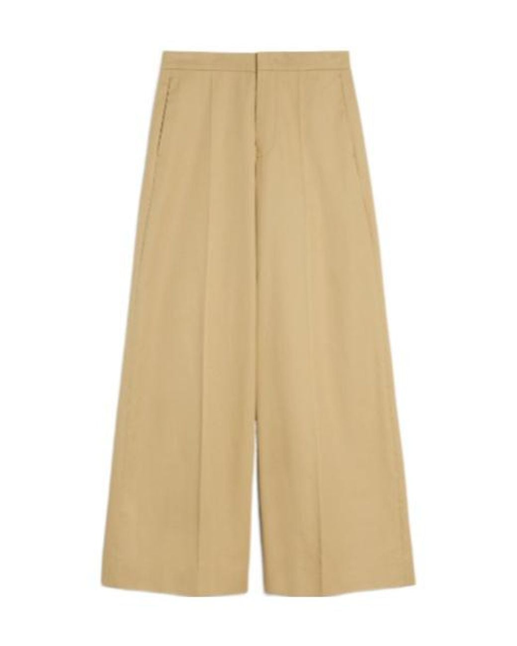 Jil Sander Natural Pleated Wide Leg Pants