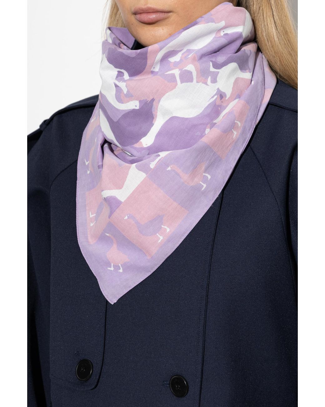 Moschino Purple Duck Print Scarf for men