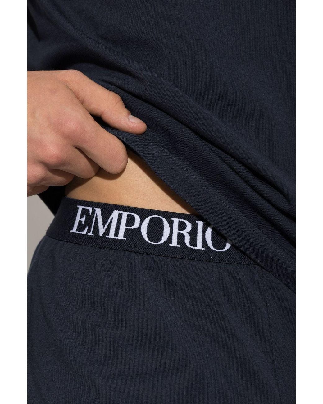 Emporio Armani Blue Logo Waistband Pyjamas for men