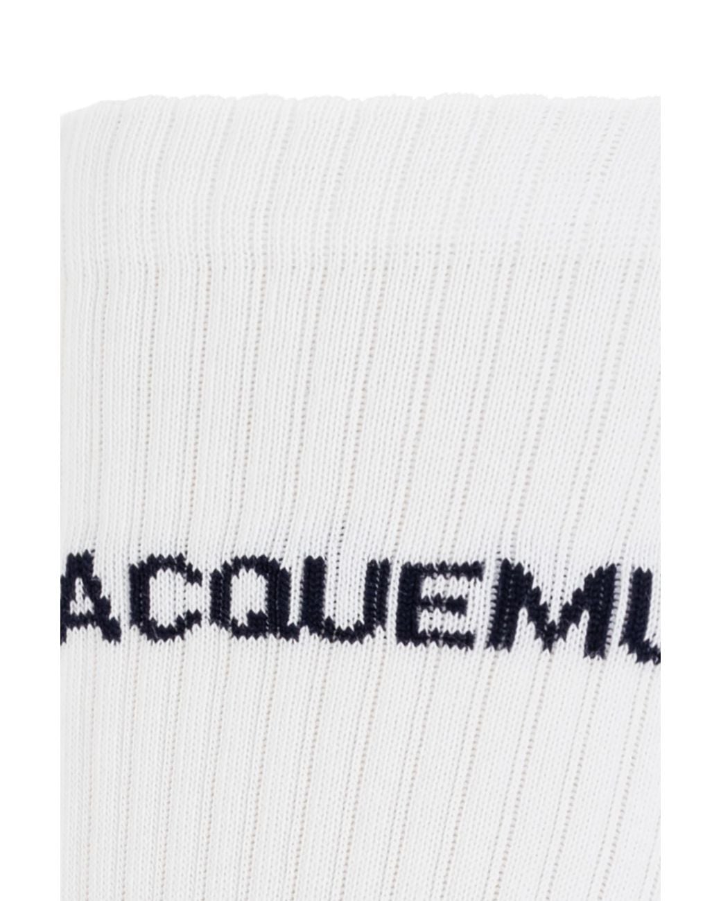Jacquemus White Ribbed Crew Socks