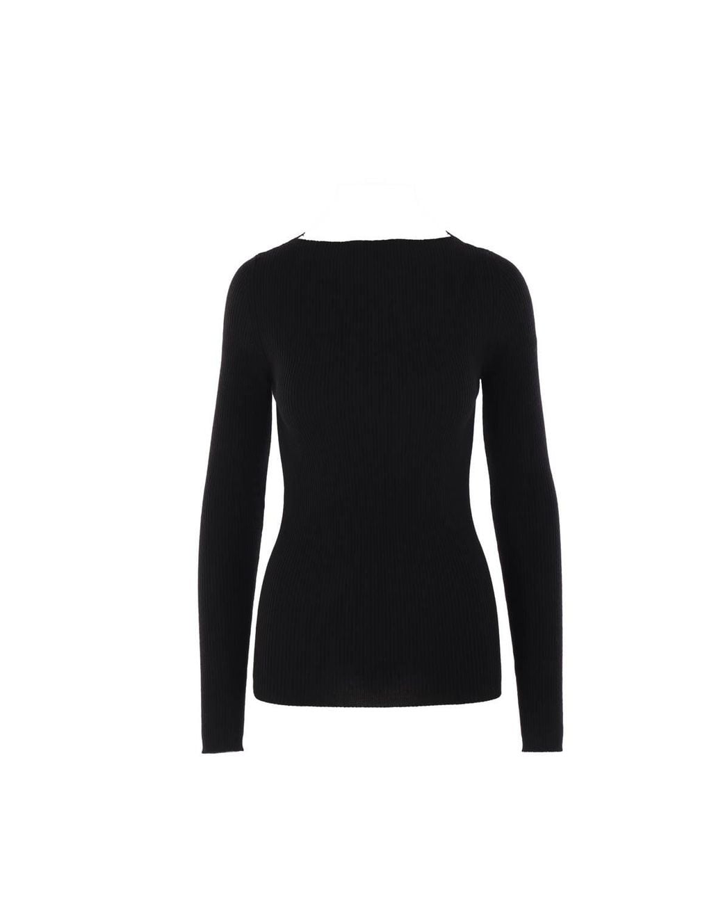 Rick Owens Black Ribbed Knit Top