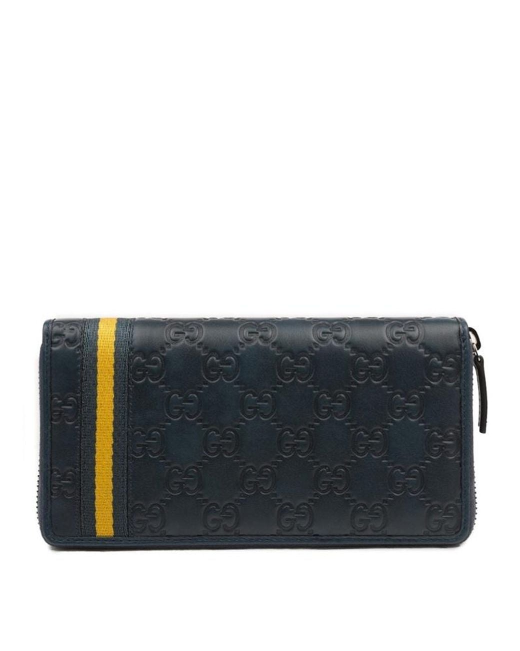 Gucci Blue Long Zipper Wallet for men