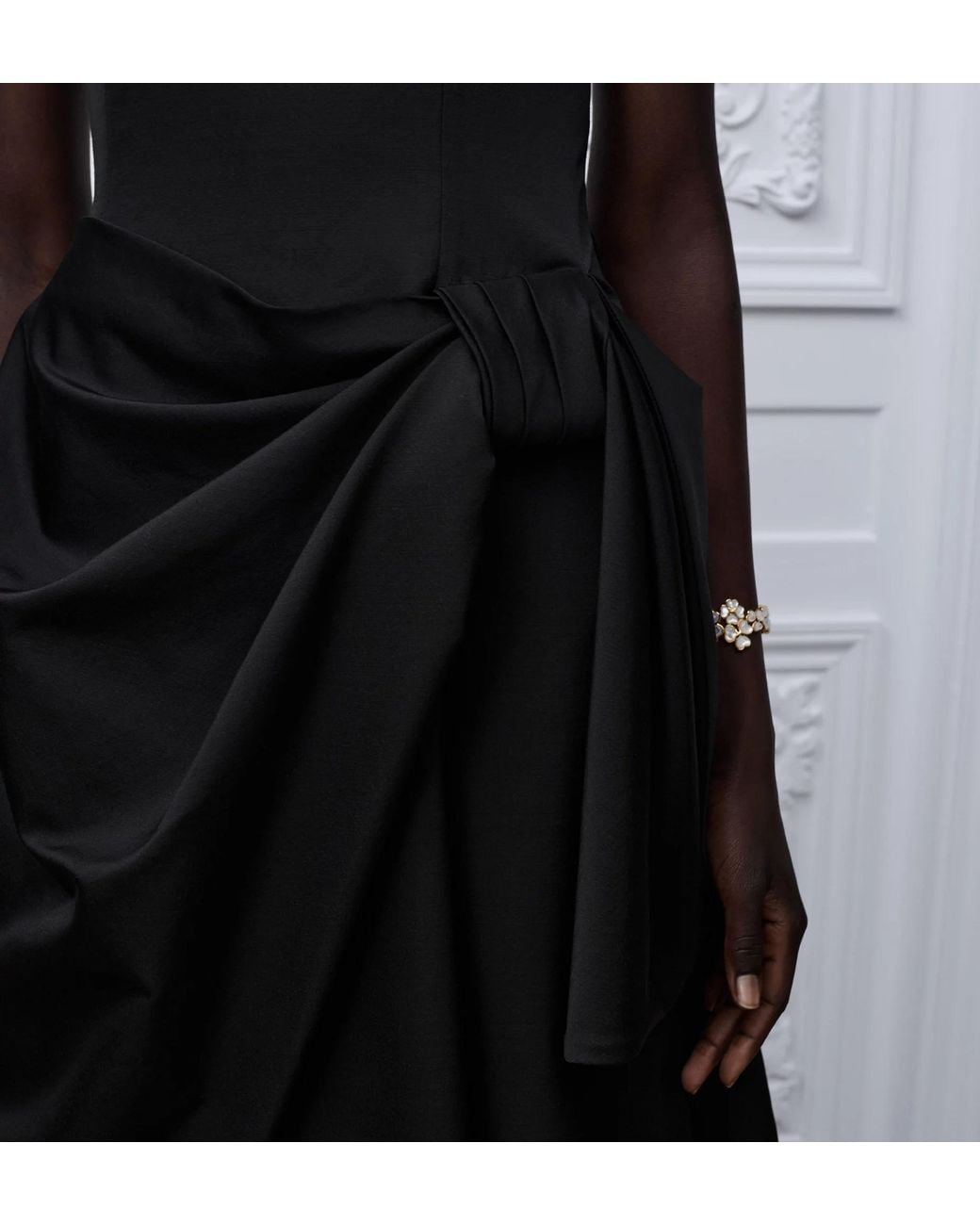 Dior Black Mid-Length Draped Bustier Dress