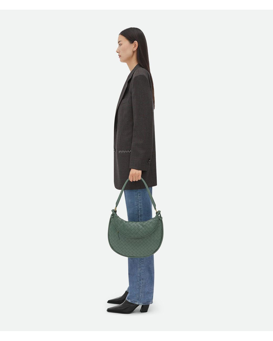 Bottega Veneta Green Medium Gemelli Knitted Shoulder Bag