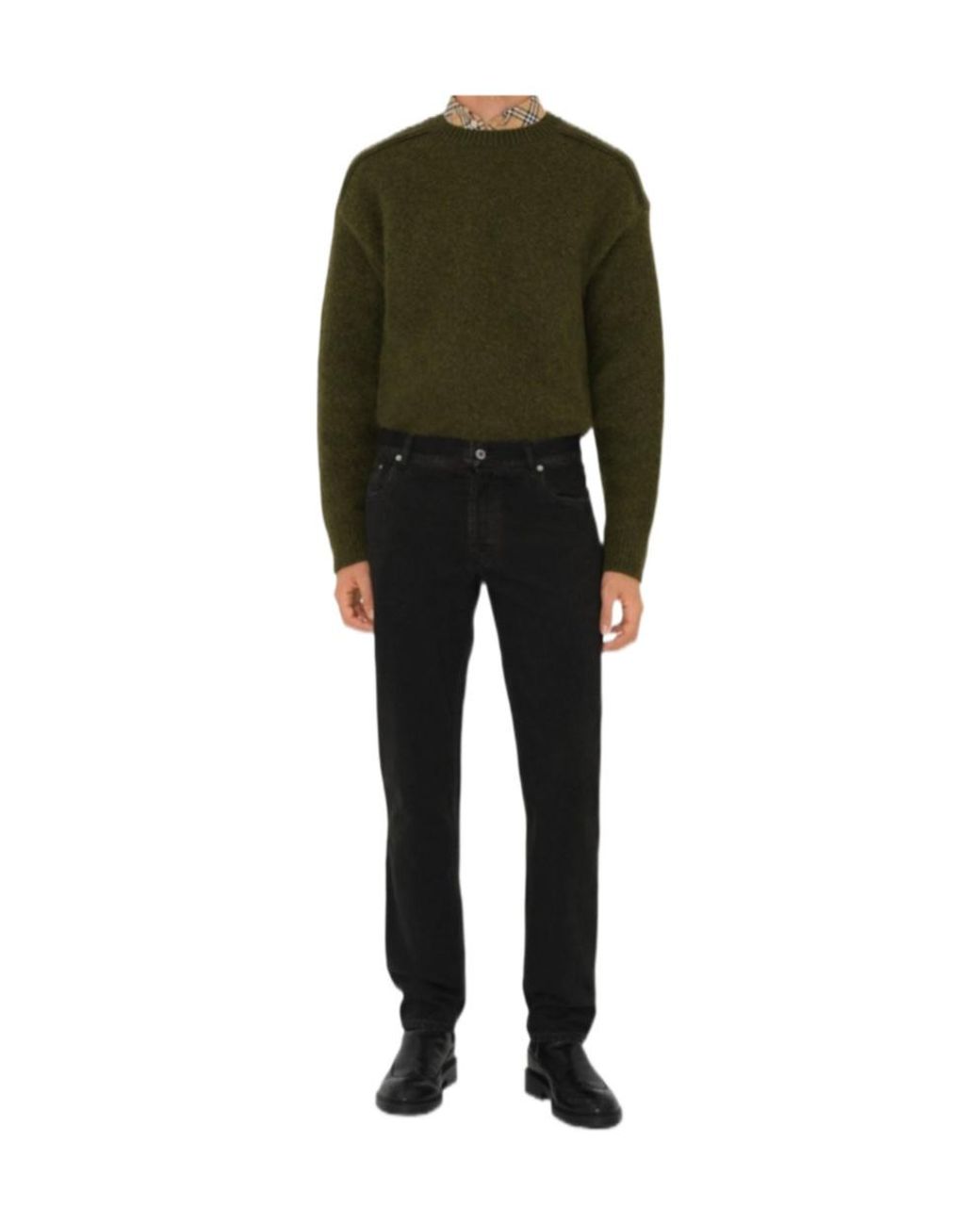 Burberry Black Logo Patch Tapered-Leg Jeans for men