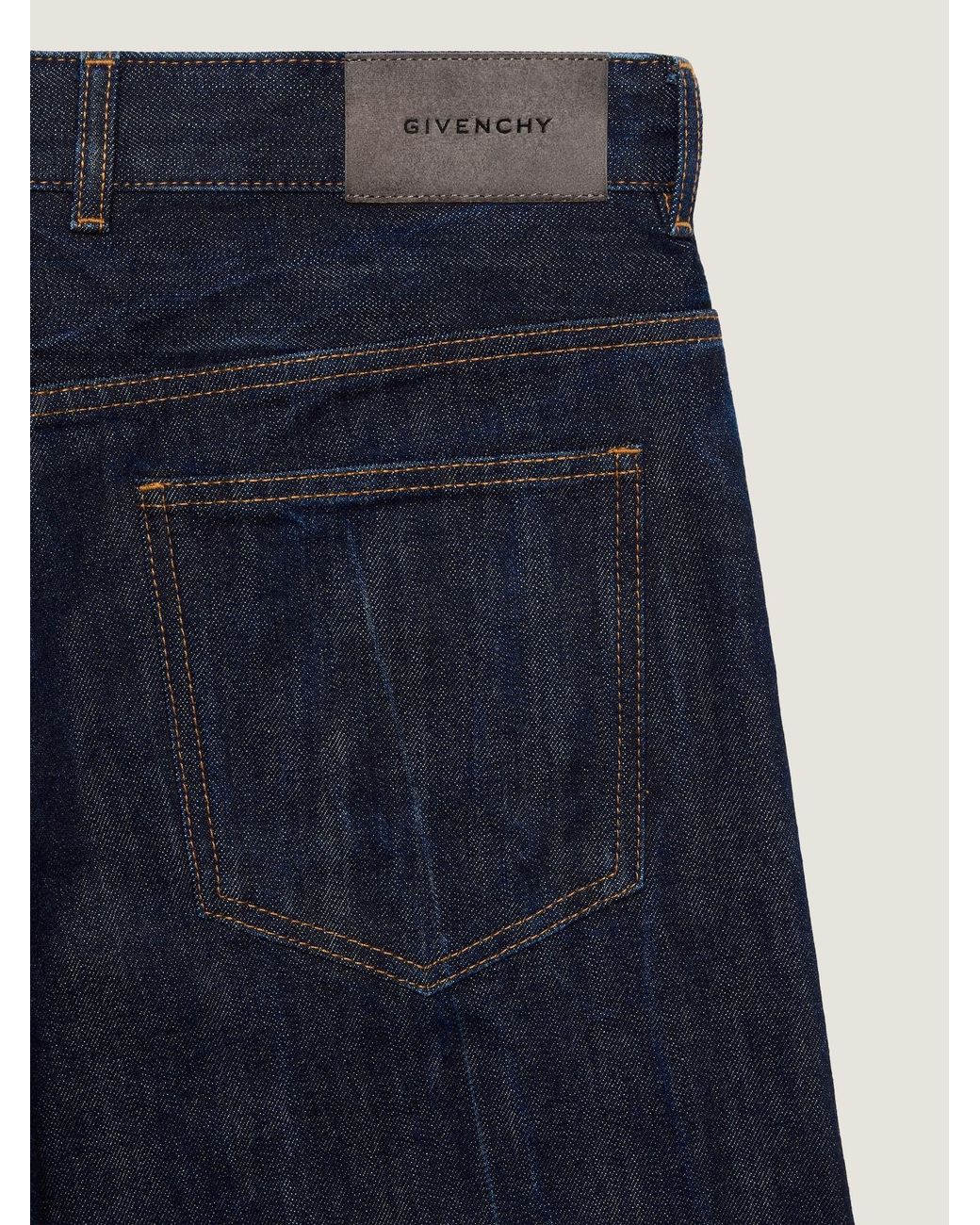 Givenchy Blue Logo Patch Wide-Leg Jeans for men