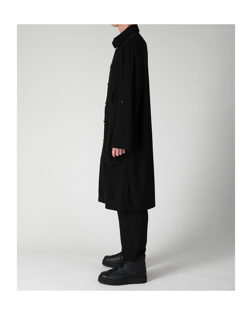 Yohji Yamamoto Black Oversized Long Shirt for men