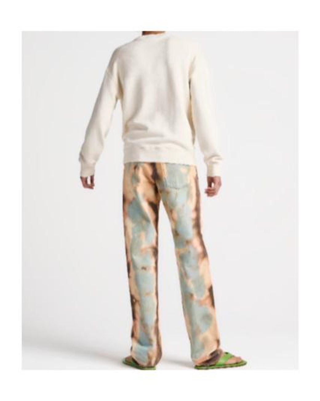 J.W. Anderson Natural Straight Leg Bleached Denim Jeans for men