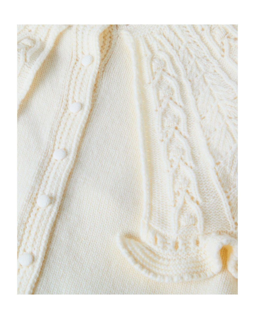 Chloé White Off- Cropped Knit Cardigan