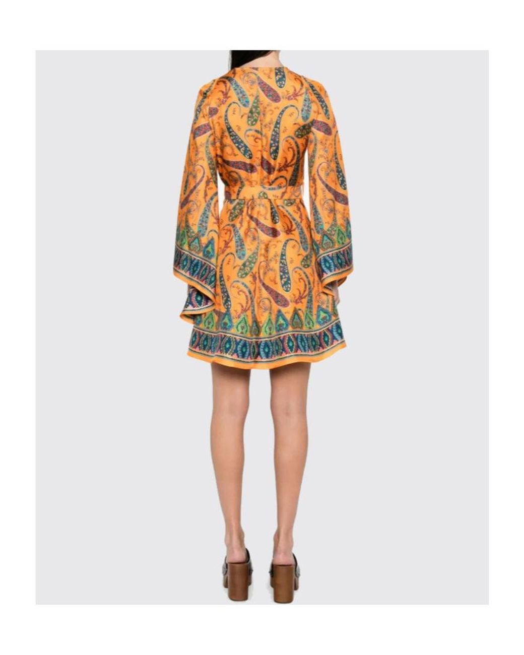 Etro Yellow Pattern-Printed Midi Dress