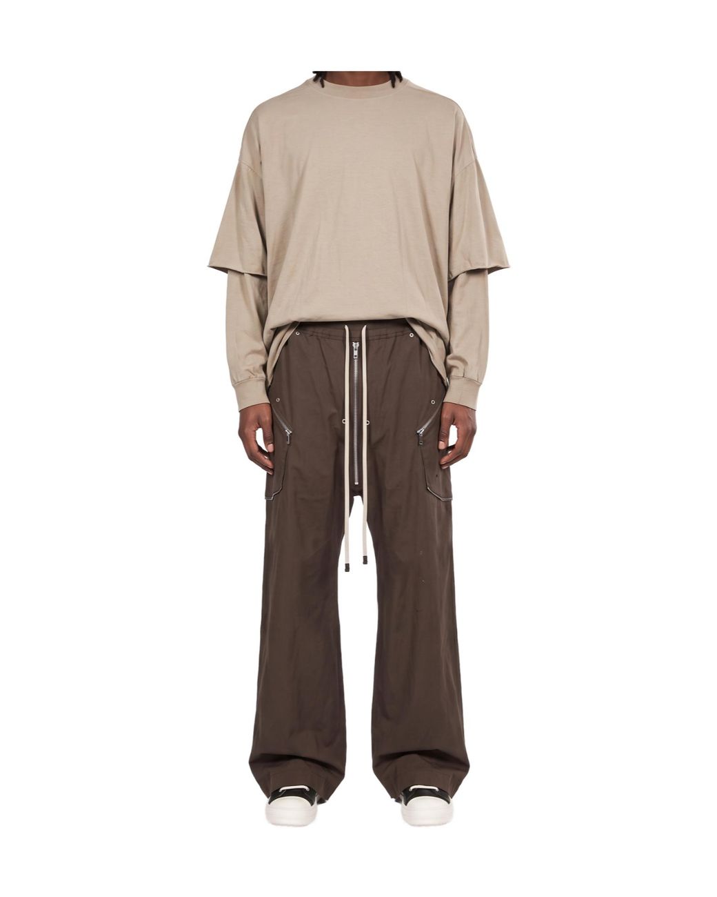 Rick Owens Natural Tommy Hustler Double Sleeve Sweatshirt for men