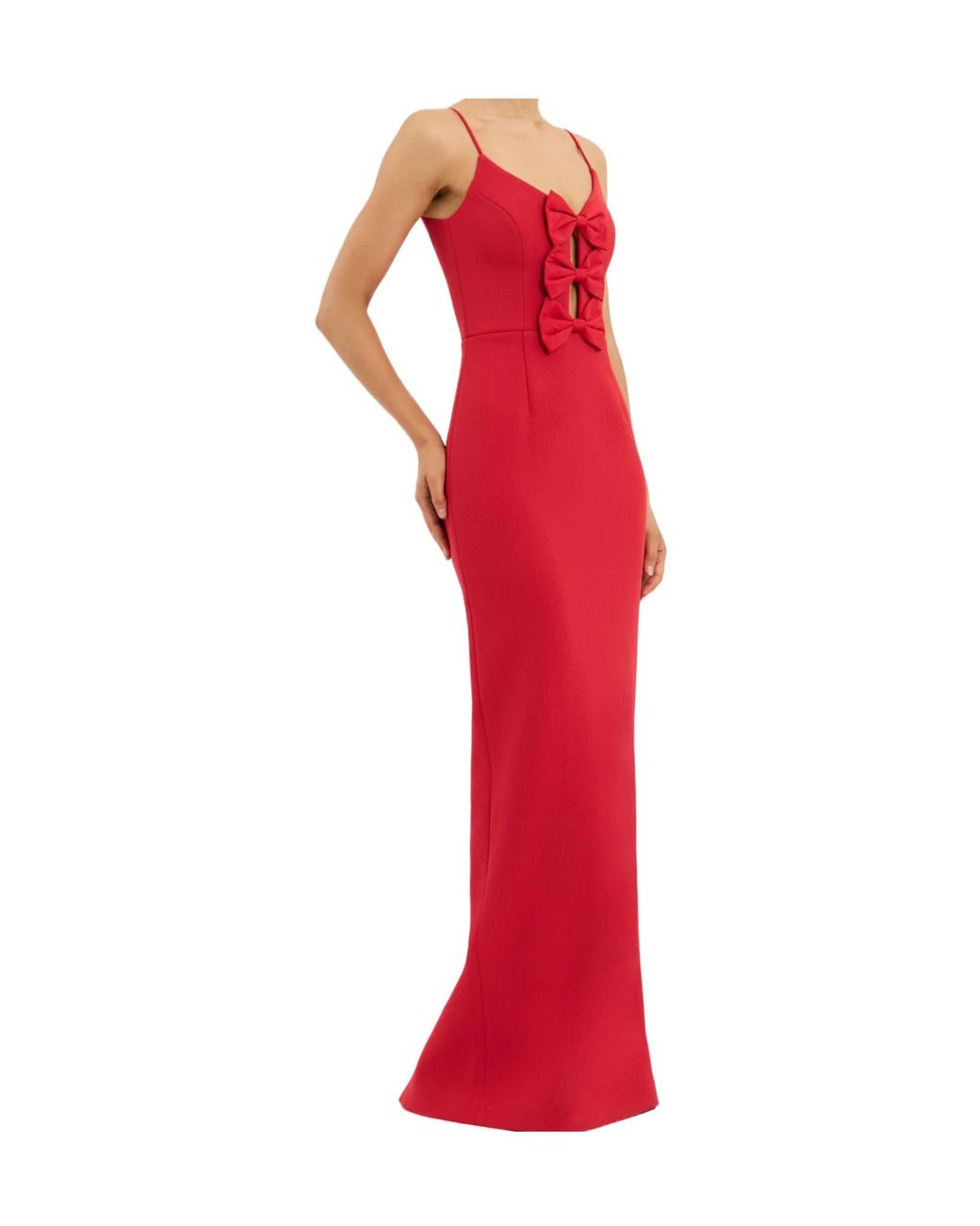 Rebecca Vallance Red Precious Bow Column Dress