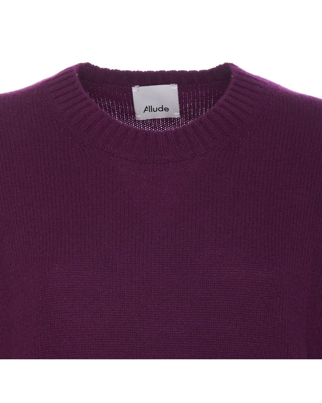 Allude Purple Long Sleeved Crewneck Knitted Jumper