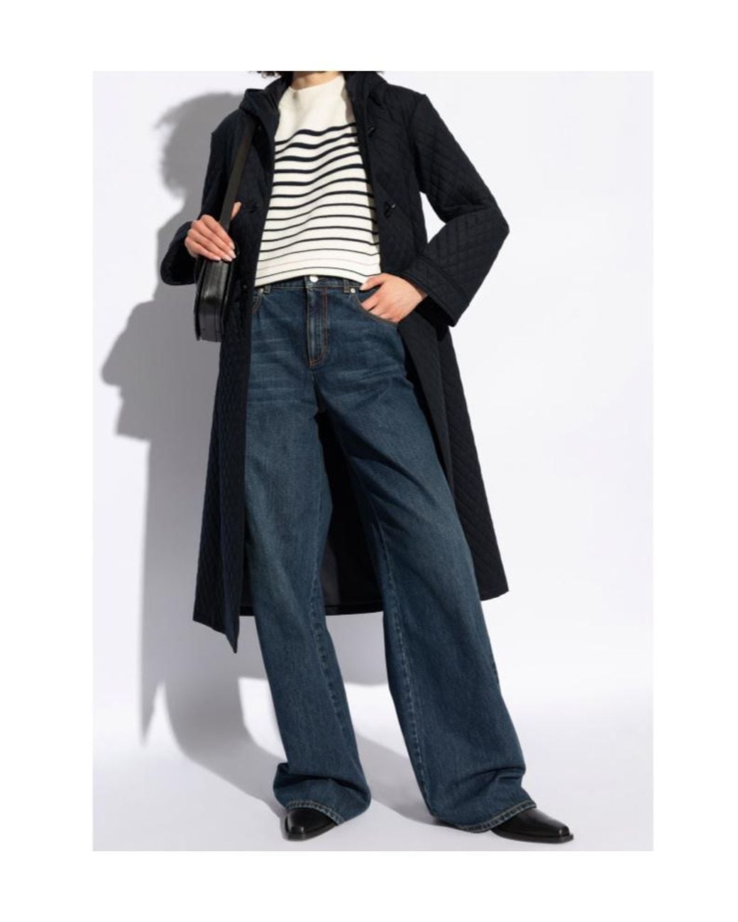 A.P.C. White Striped Knit Jumper