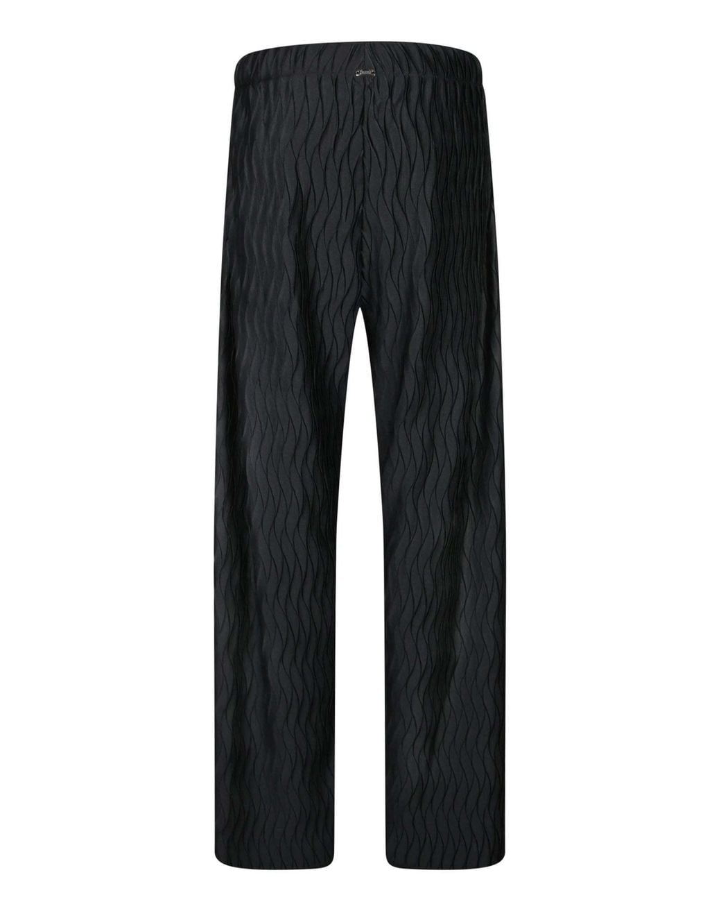 Herno Black Wrinkled Effect Drawstring Trousers
