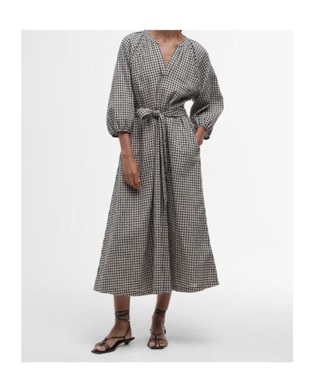 Barbour Gray Long Sleeve Dress