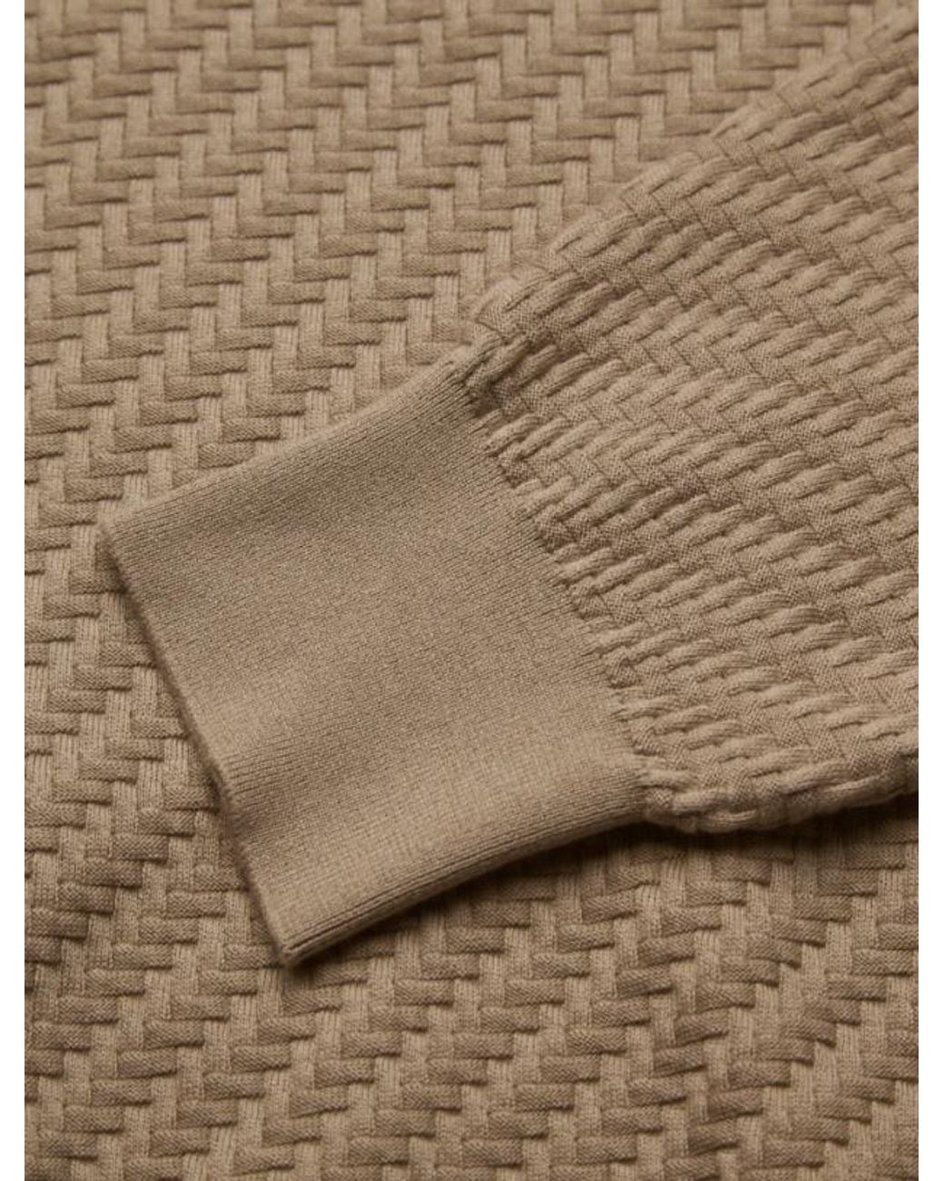 Brioni Brown Textured Crew-Neck Knitted Sweater for men