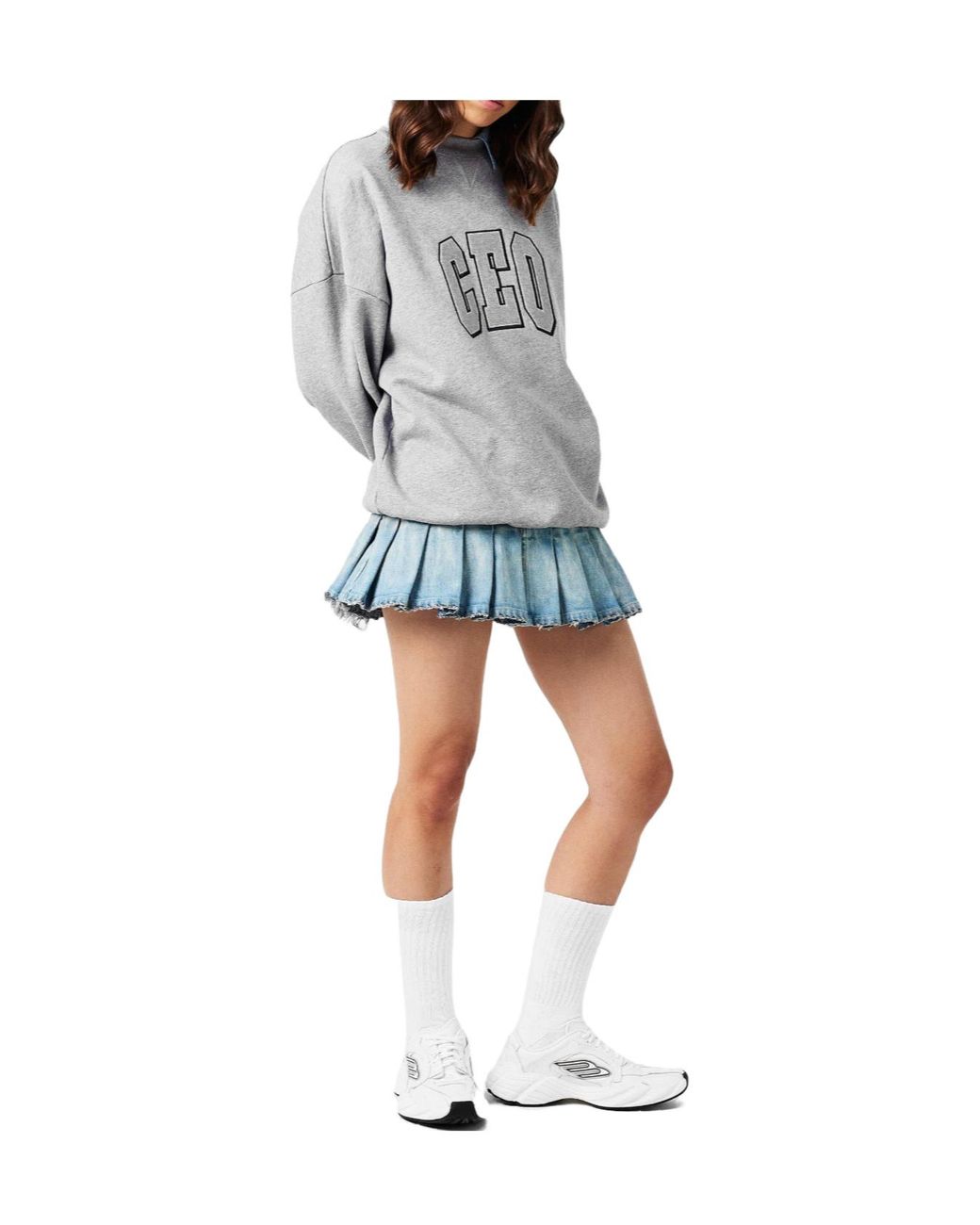 Balenciaga Gray Crew Neck Long-Sleeve Sweatshirt