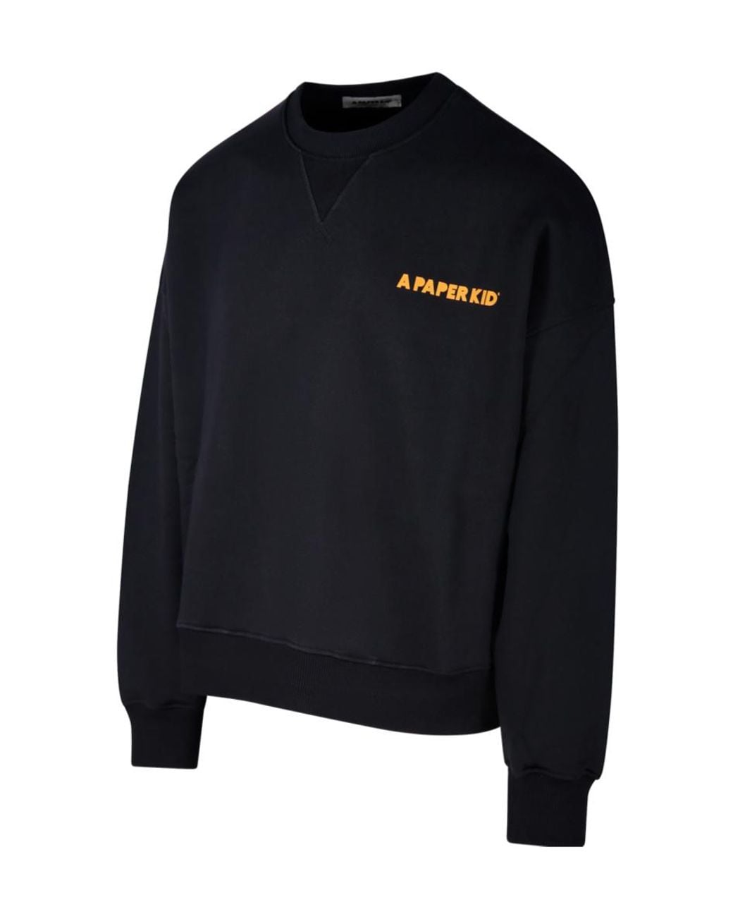 A PAPER KID Black Logo-Print Cotton Sweatshirt for men