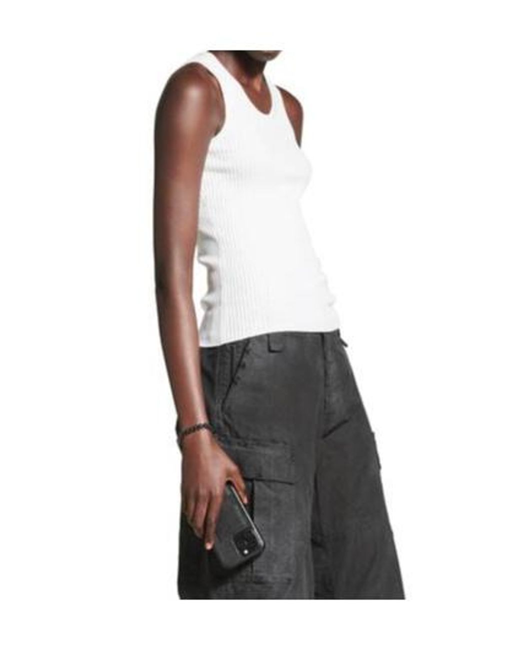 Balenciaga White Knitted Tank Top