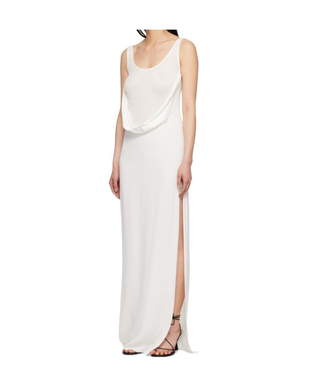 Christopher Esber White Drape Detail Dress