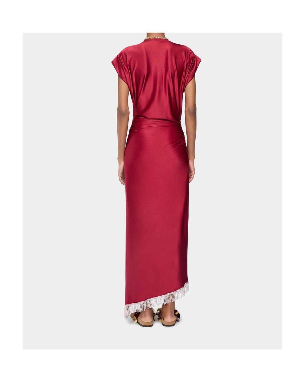 Rabanne Fringe-Detailed Gathered Dress