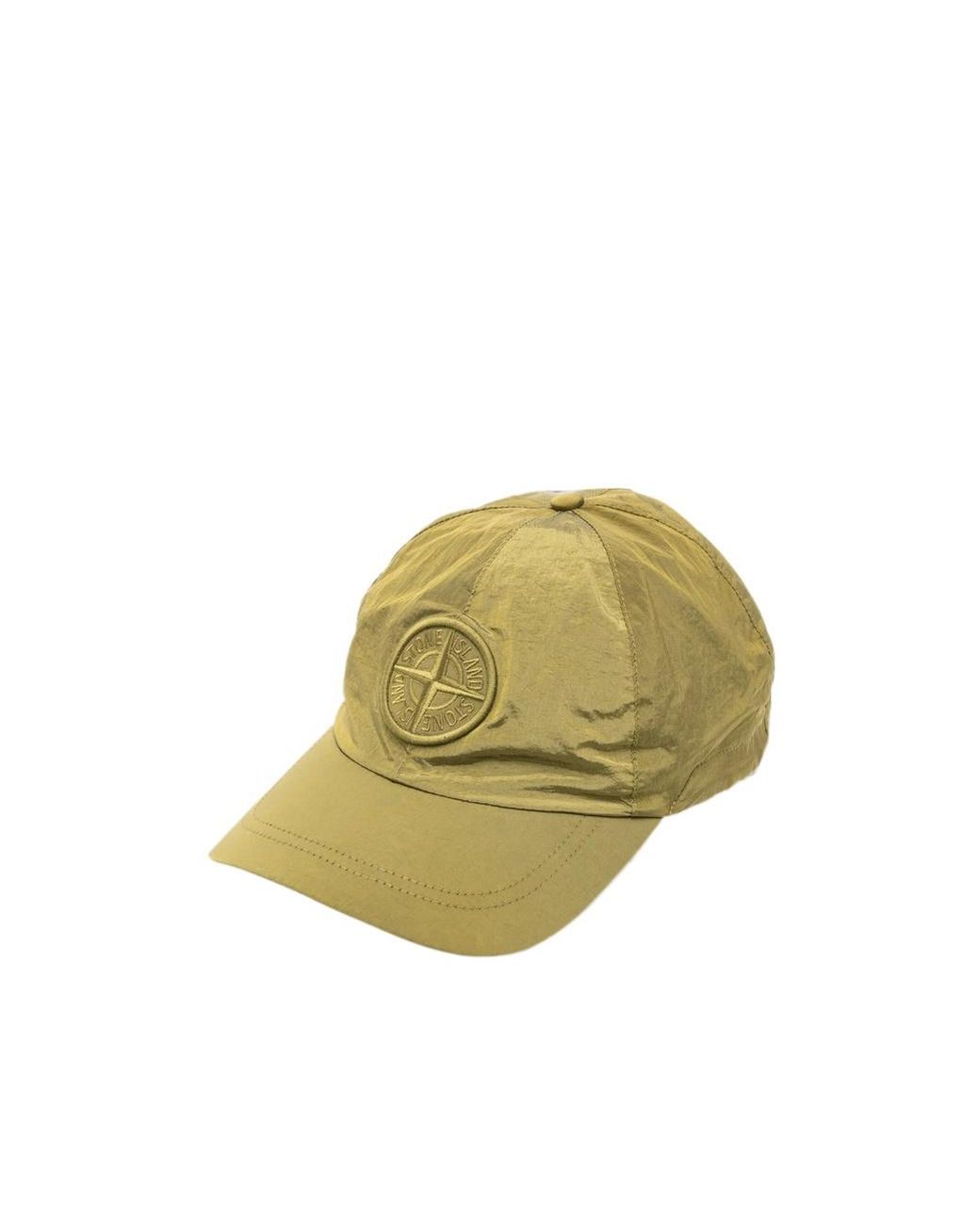 Stone Island White Compass Baseball Cap for men