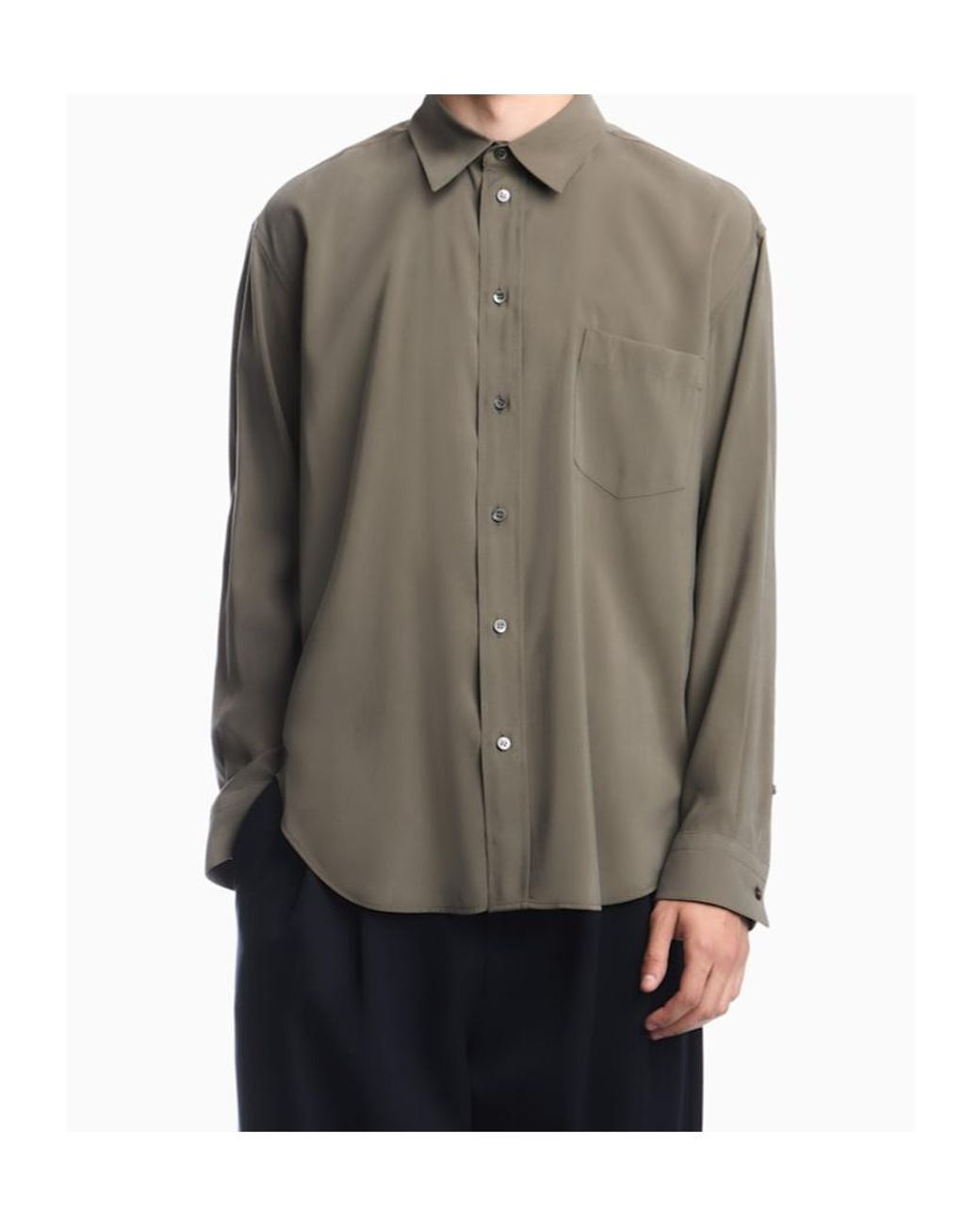 Emporio Armani Green Chest-Pocket Shirt for men