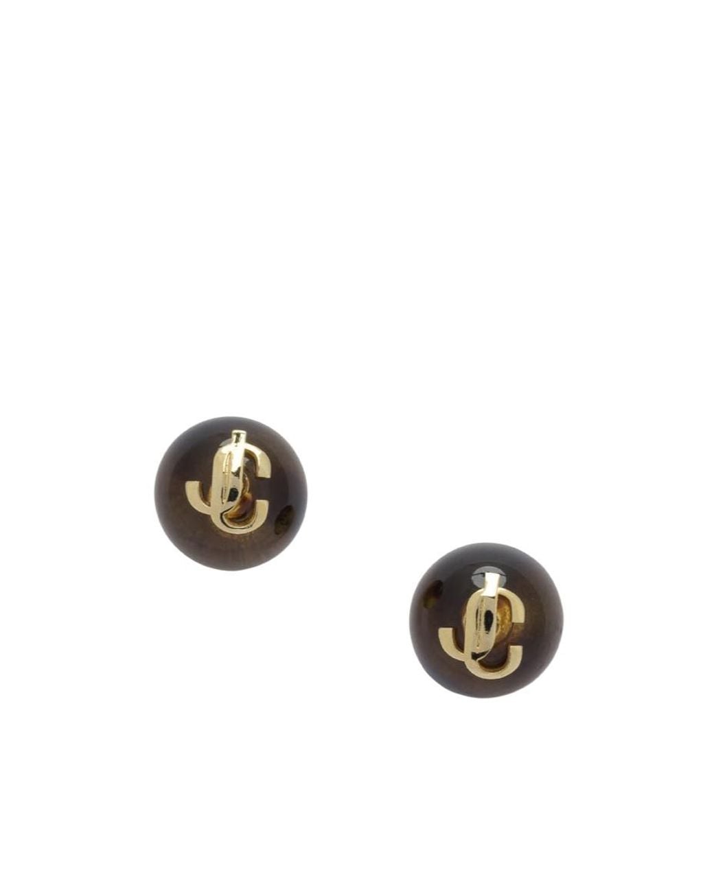 Jimmy Choo Metallic Jc Bead Stud Earrings